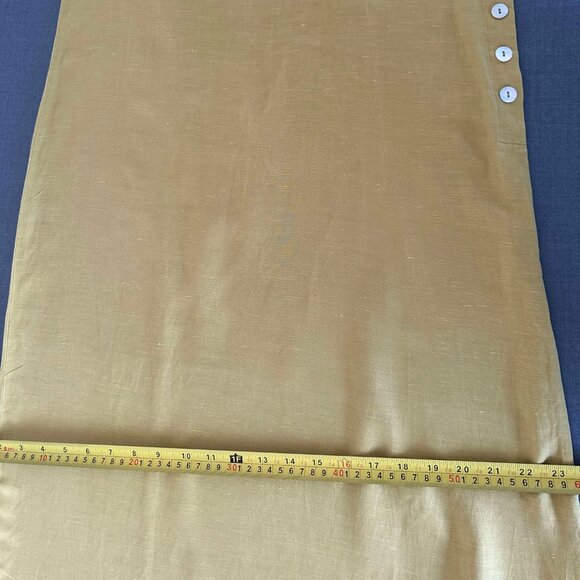 Long yellow silk and linen dress - Picture 11 of 15